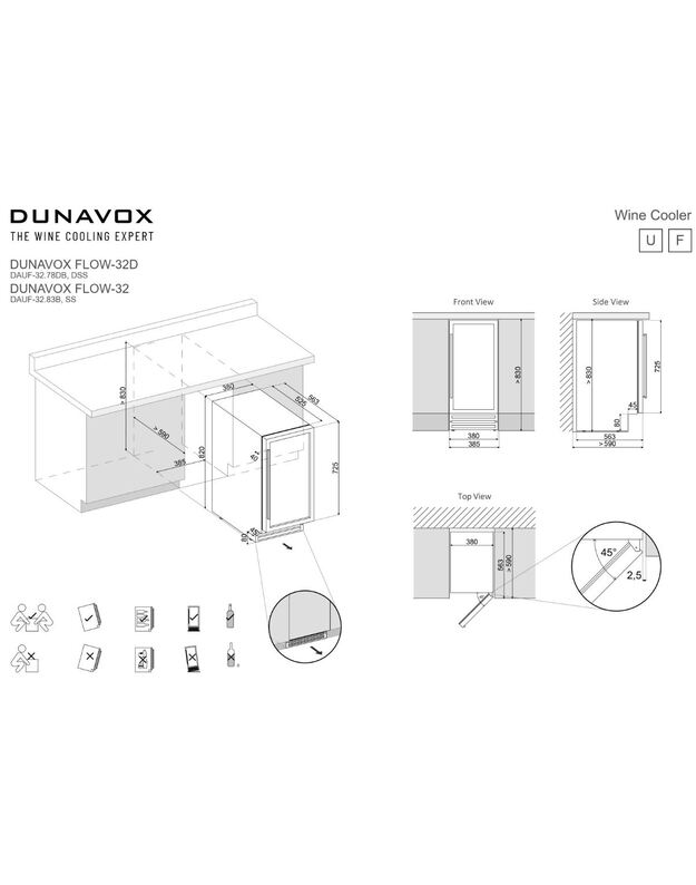 Šaldytuvas vyno Dunavox DAUF-32.83B