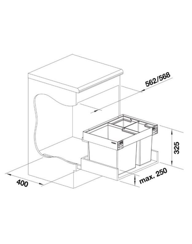 Atliekų rūšiavimo sistema Blanco FLEXON II Low XL 60/3, 526643