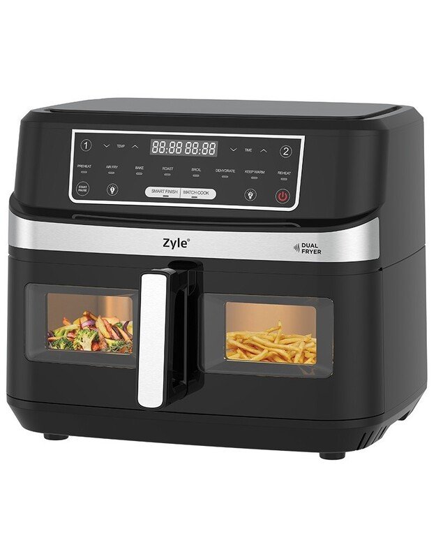 Karšto oro gruzdintuvė Zyle Dual Air Fryer 2 in 1 ZY551AF, 10 l