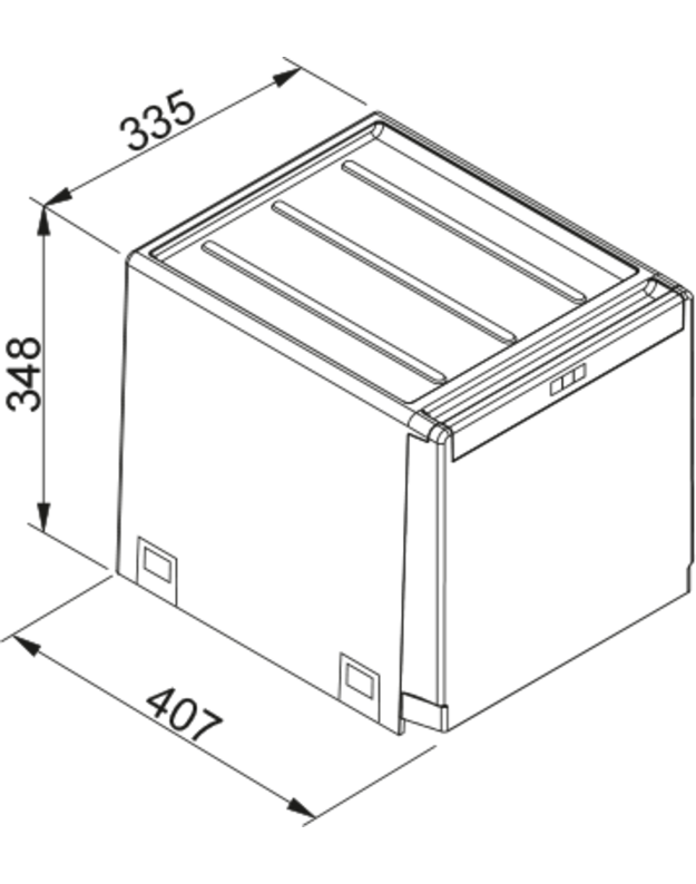 Šiukšliadėžė FRANKE, Cube 40, automatinis atidarymas, 2x14l, 134.0039.332