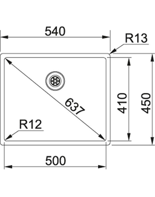 Nerūdijančio plieno plautuvė Franke Box, BXX 210/110-50, rankinis ventilis, 127.0374.206