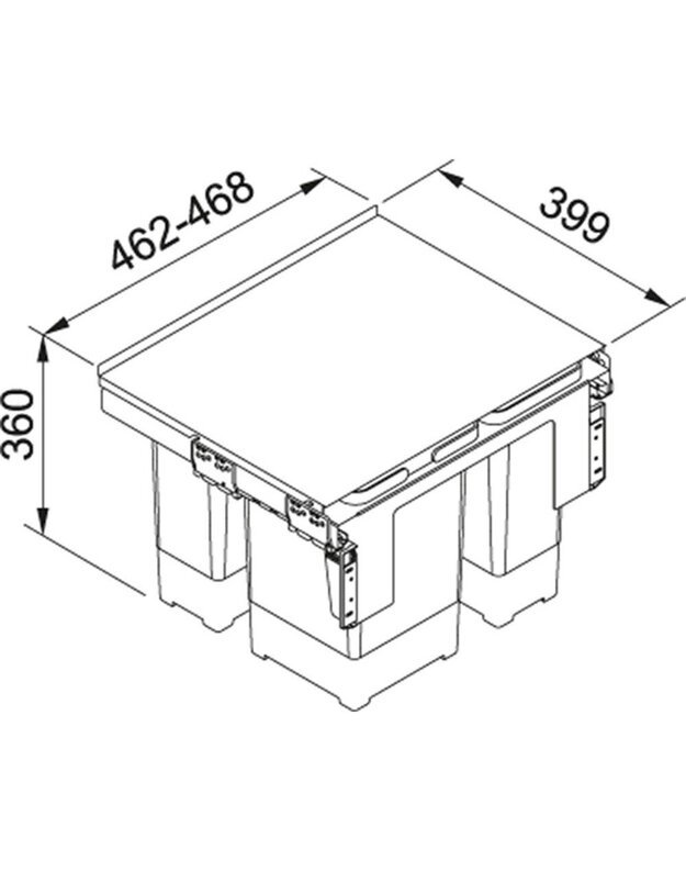 Šiukšliadėžė FRANKE, Sorter Garbo, 50-3, 2x12l.+8l, 121.0200.691