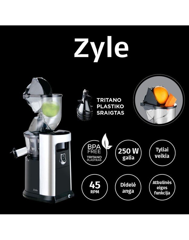 Lėtaeigė sulčiaspaudė Zyle ZY378BSJ, 250 W