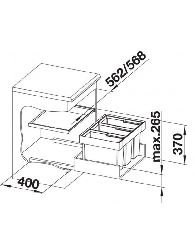 Atliekų rūšiavimo sistema Blanco FLEXON II 60/3 521472