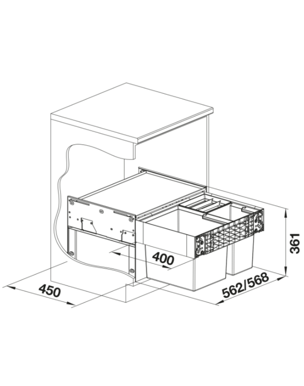 Atliekų rūšiavimo sistema Blanco SELECT II 60/3 XL 526205