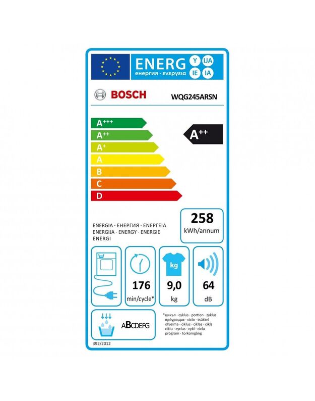 Džiovyklė Bosch WQG245ARSN